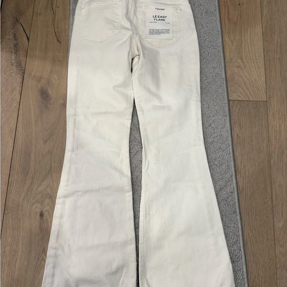 Frame Denim White Flare Wide-Leg Jeans - Picture 2 of 5